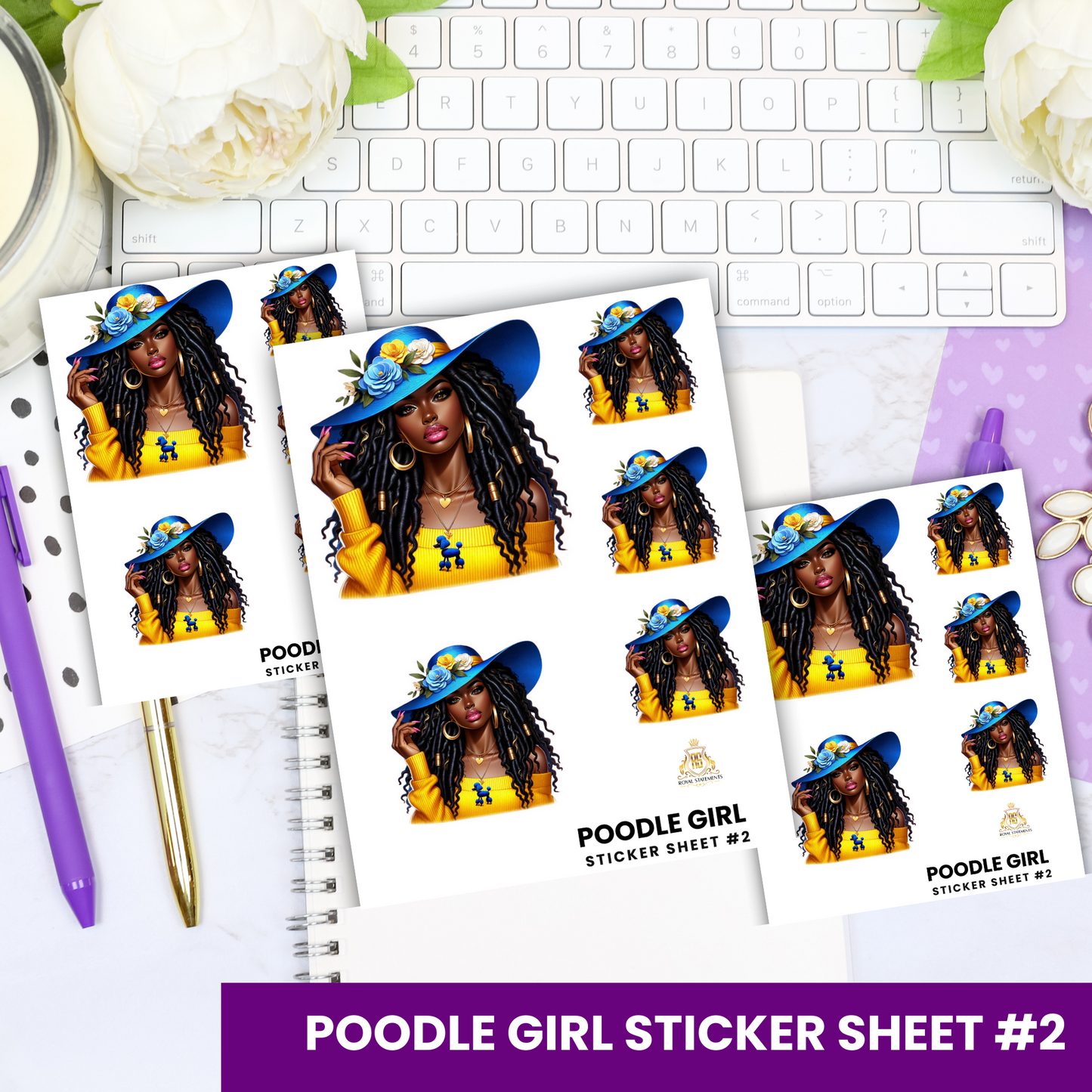 Poodle Girl Sticker Sheets