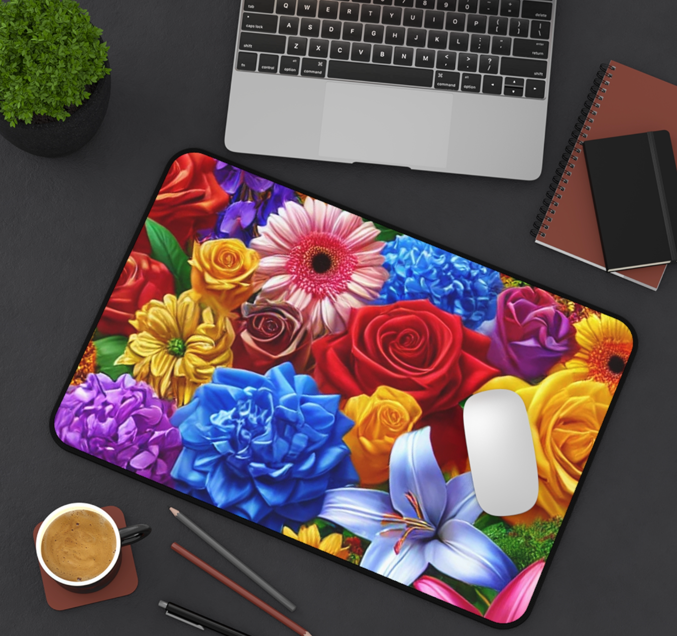 Vibrant Floral Deskmat