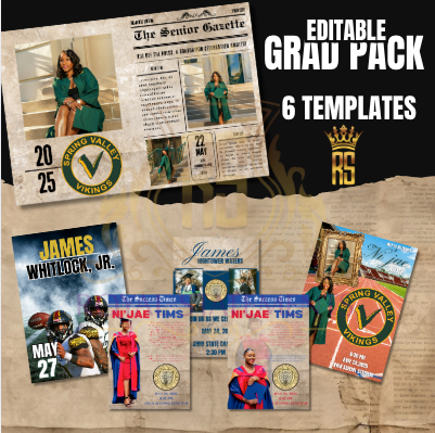 Graduation Canva Editable Templates – Set of 6