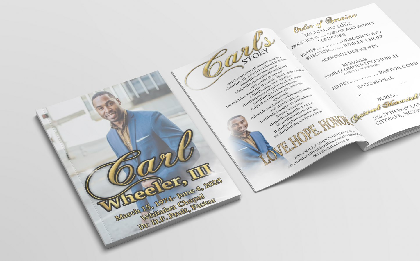 Custom Funeral Program